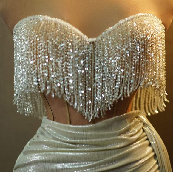 Crystalized bridal bodice dress - Picture 5 of 9